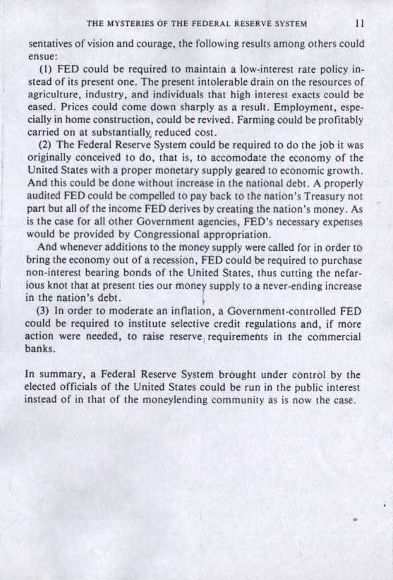 THE MYSTERIES OF THE FEDERAL RESERVE SYSTEM - page 11