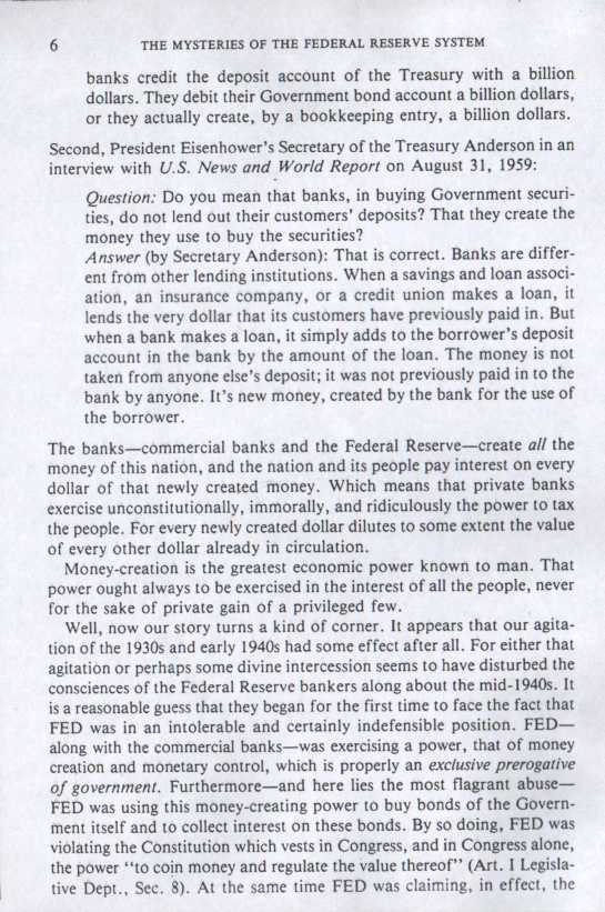 THE MYSTERIES OF THE FEDERAL RESERVE SYSTEM - page 6