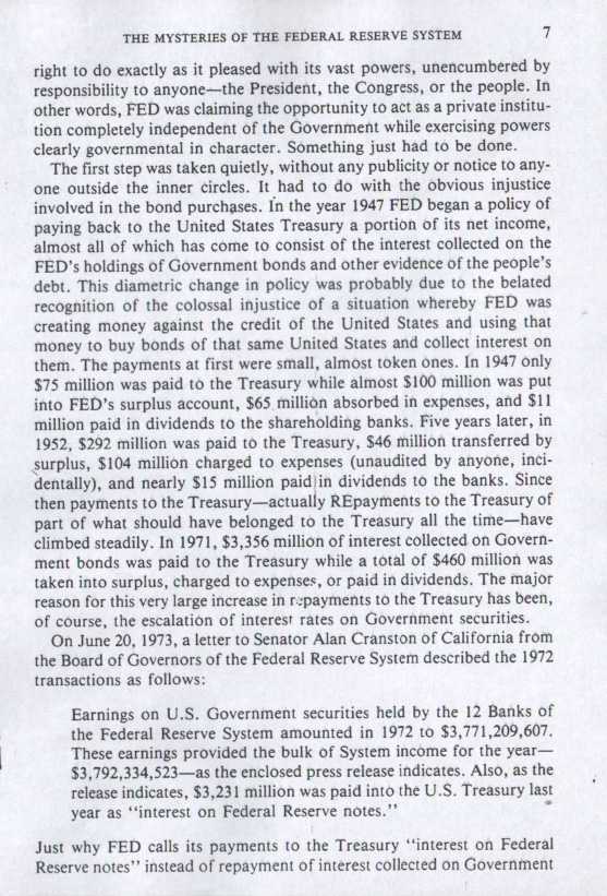 THE MYSTERIES OF THE FEDERAL RESERVE SYSTEM - page 7